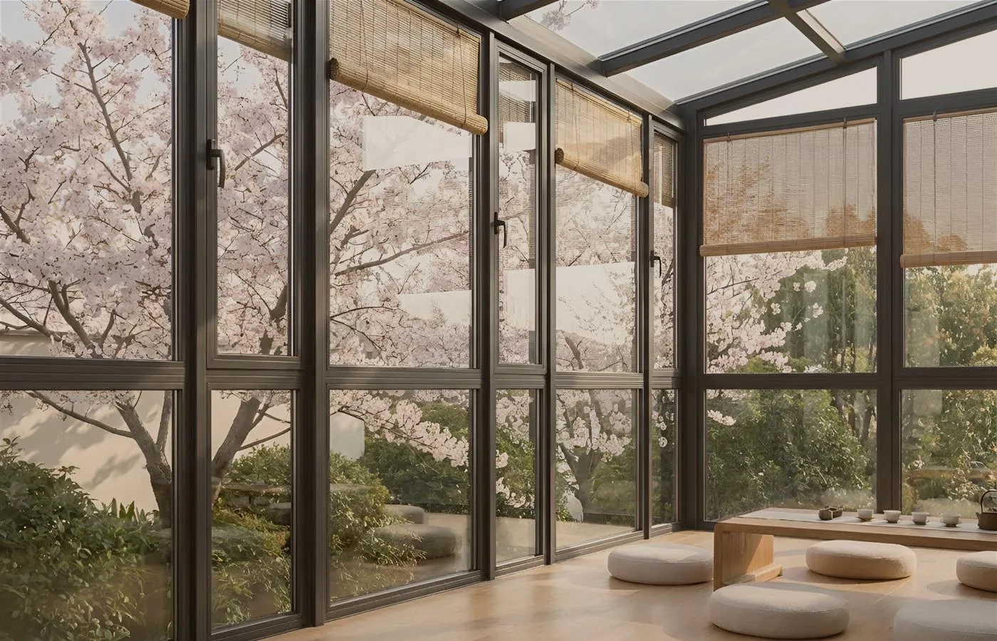 yoga meditation sunroom with soft daylight and open floor space